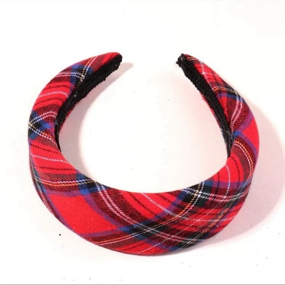 New ✨ Luxe Red Tartan Plaid Classic Prep Holiday Boutique Statement Headband 🌲 - Picture 3 of 4
